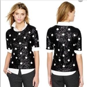 J Crew sequin polka dot top